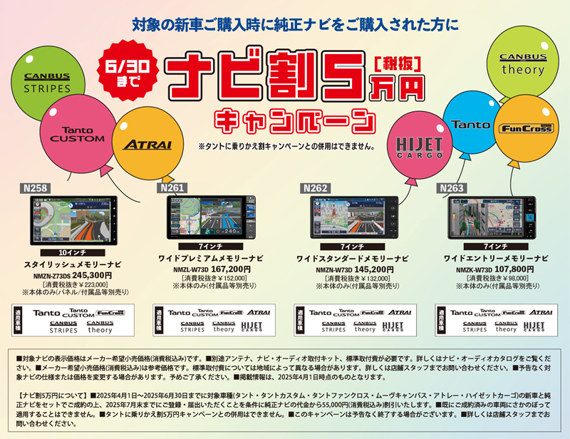 ナビ割5万円キャンペーン